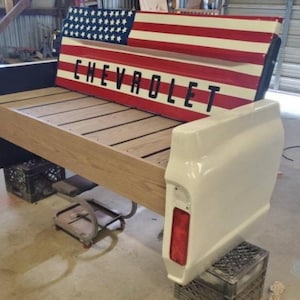 Flag Bench Tailgate bench mancave decor garage furniture