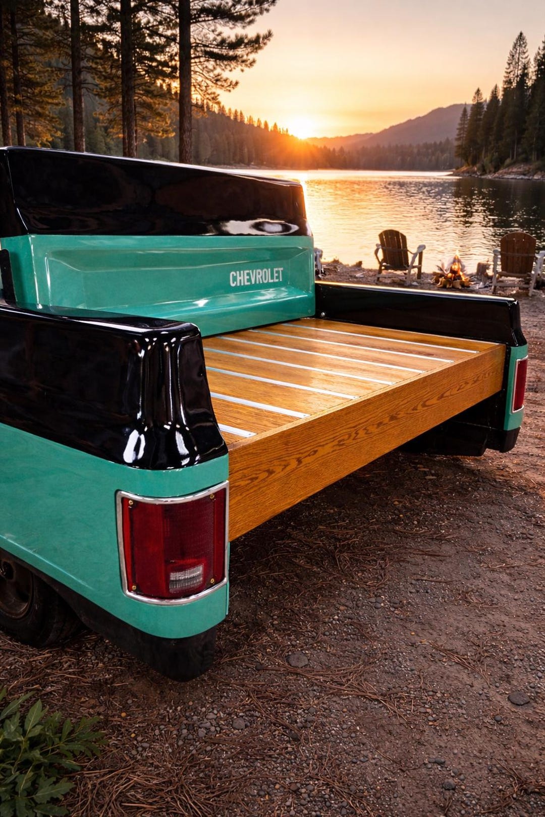 Bench Truck Bench Square Body Tailgate Mancave Decor Garage