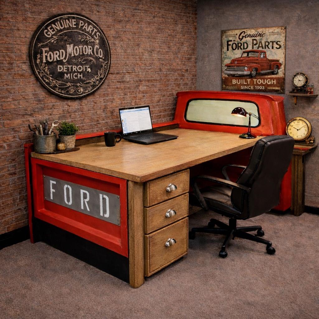 Desk Handmade Truck Desk Mancave Office Decor Garage Furniture - Etsy