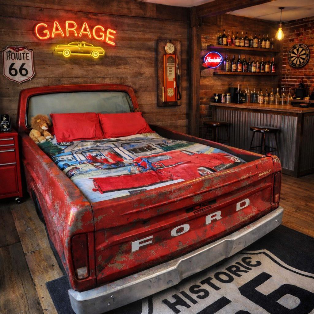 Queen Truck Bed Garage Furniture Bedroom Decor - Etsy