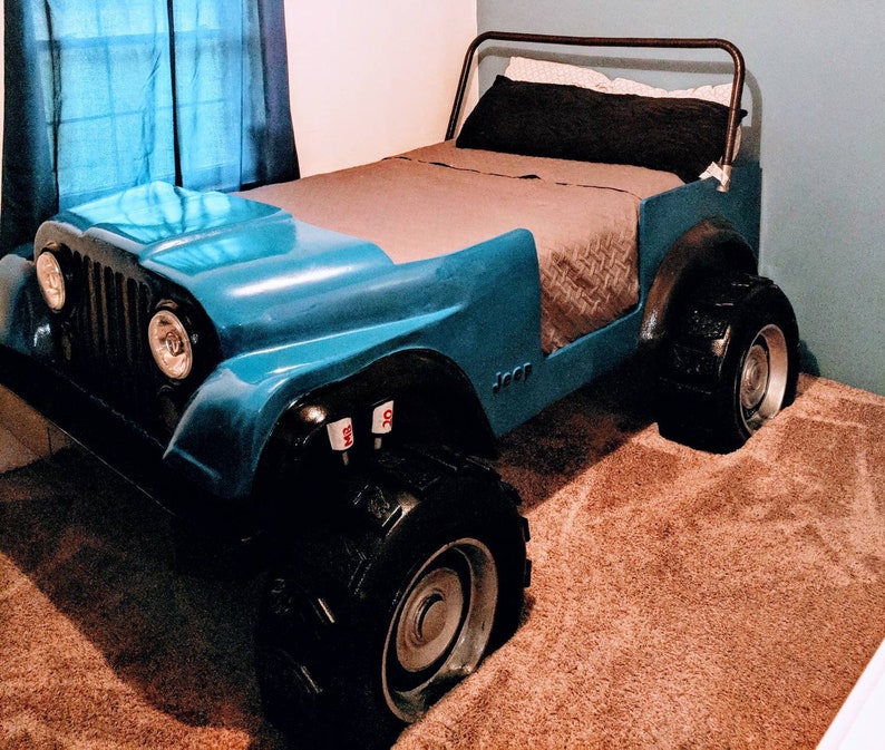 Full Size Kids bed CJ7 Jeep car art garage furniture mancave | Etsy