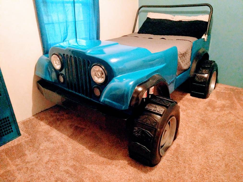 Full Size Kids Bed CJ7 Jeep Car Art Garage Furniture Mancave Etsy