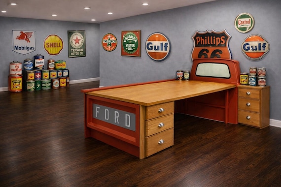 Desk Handmade Truck Desk Mancave Office Decor Garage Furniture - Etsy