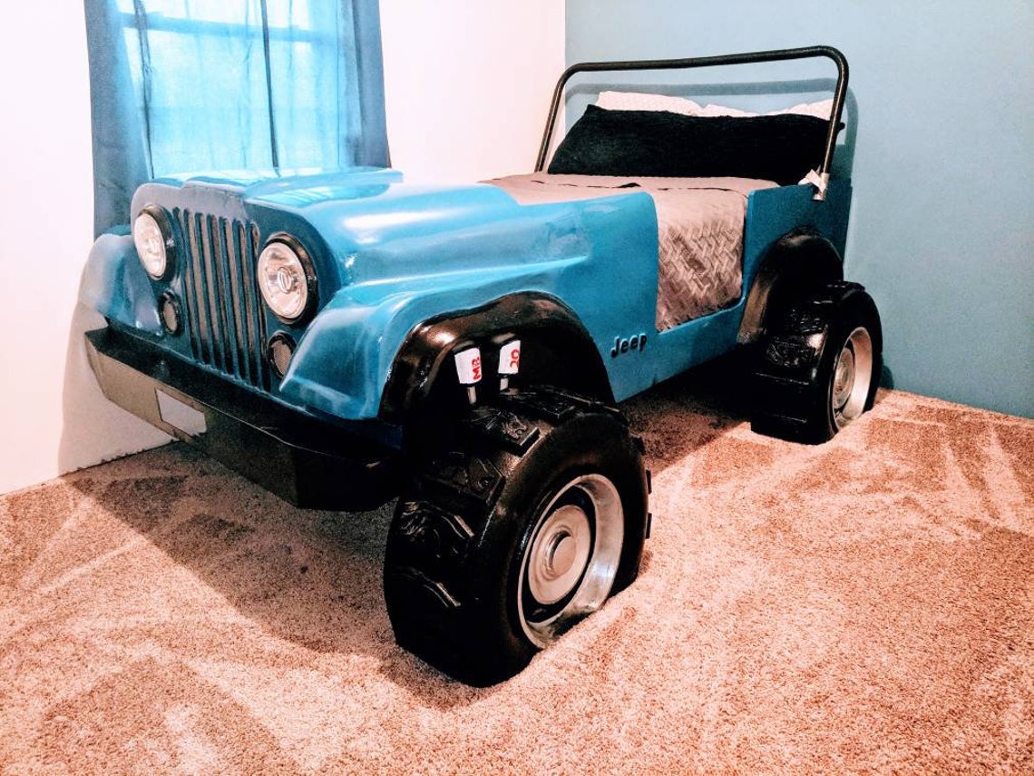Full Size Kids bed CJ7 Jeep car art garage furniture mancave Etsy
