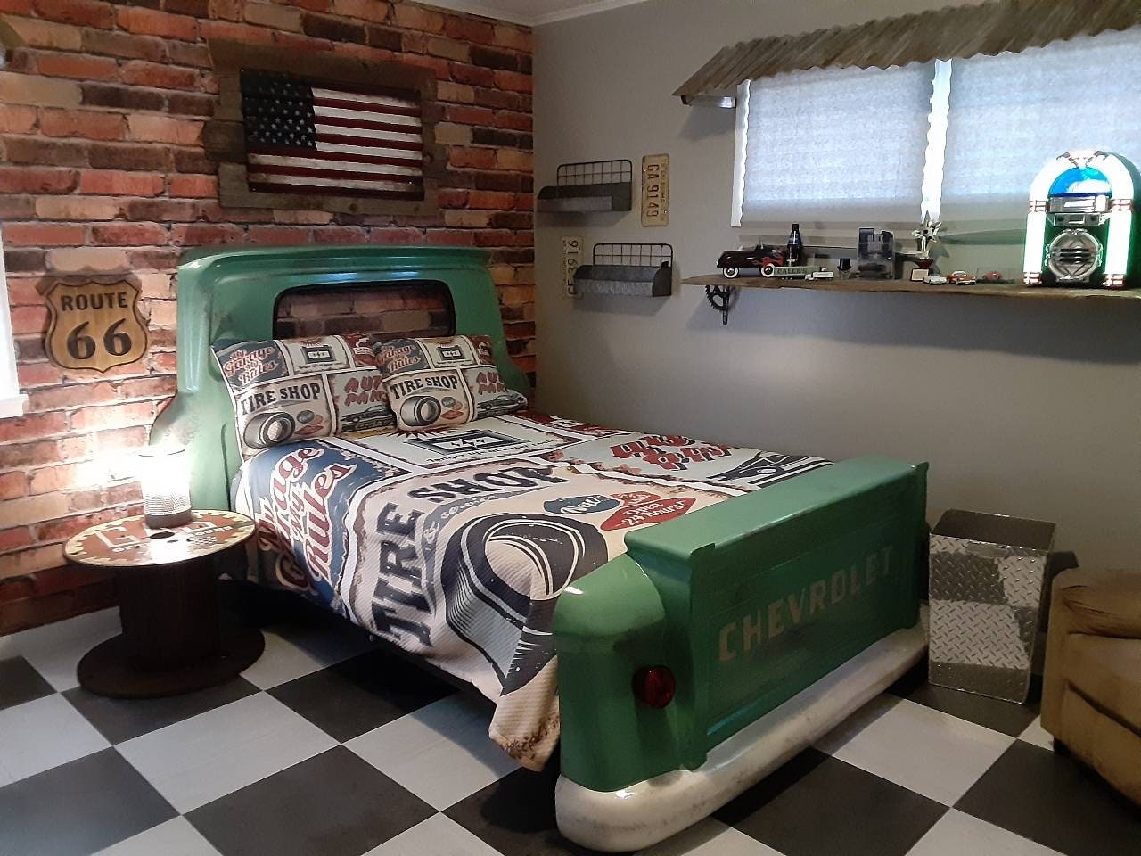 Queen Truck Bed Garage Furniture Bedroom Decor 