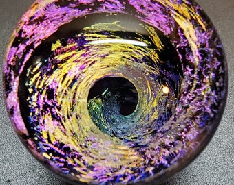 2.1" (52mm) Gold & Magenta Dichroic Vortex Marble