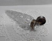 Victorian Cut Glass Perfume Bottle with Original Stopper Antique Chatelaine Scent Bottle