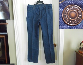 Mr Leggs Denim Jeans Mens 37 x 34 Flare Leg Vintage 1970's Blue Jeans