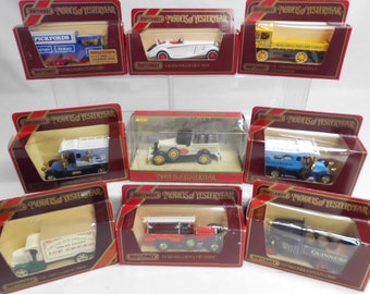 1980's Matchbox Models of Yesteryear Die Cast TRUCKS w/ Boxes Lot of 9 Assorted Vehicles