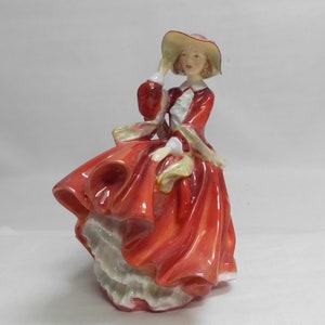 Royal Doulton Top 'O The Hill HN1834 Figurine Retired Leslie Harradine Red Dress 7 tall image 1