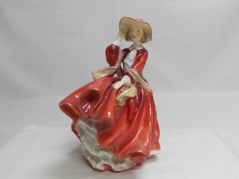 Royal Doulton Top 'O The Hill HN1834 Figurine Retired Leslie Harradine Red Dress 7 tall image 1