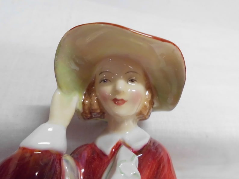 Royal Doulton Top 'O The Hill HN1834 Figurine Retired Leslie Harradine Red Dress 7 tall image 2