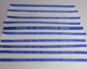 10 Pullman Passenger Train Hand Tea Towels 25" x 16" Vintage Railroad Dining Passenger Car