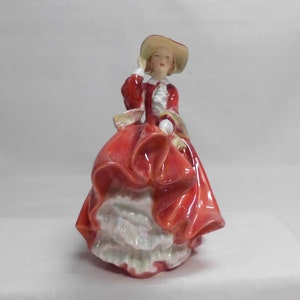 Royal Doulton Top 'O The Hill HN1834 Figurine Retired Leslie Harradine Red Dress 7 tall image 6