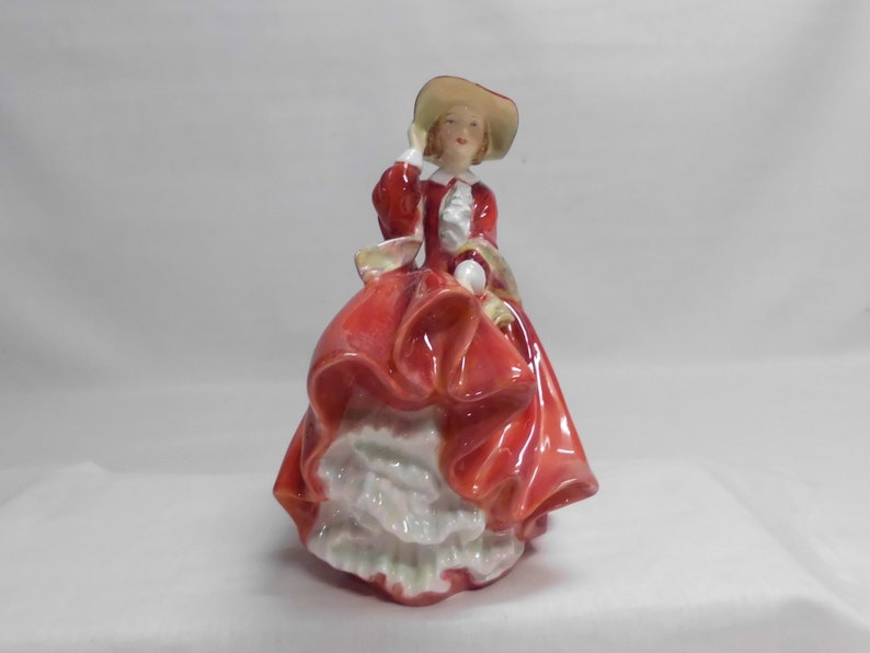 Royal Doulton Top 'O The Hill HN1834 Figurine Retired Leslie Harradine Red Dress 7 tall image 6