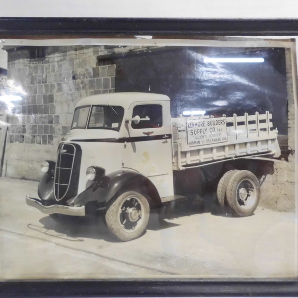 1936 Real Photo Studebaker Dump Truck Kenmore Building Supply NY Vintage Photography Man Cave Wall Art