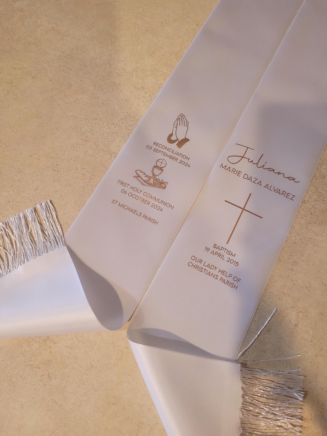 Personalised First R Communion Stole Personalised Communion Stole -julianna Design, Suitable for Both Boys ...