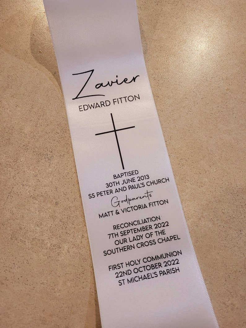 Personalised First R Communion Stole Personalized Sacraments Baptism Reconciliation Communion Stole Sash ...