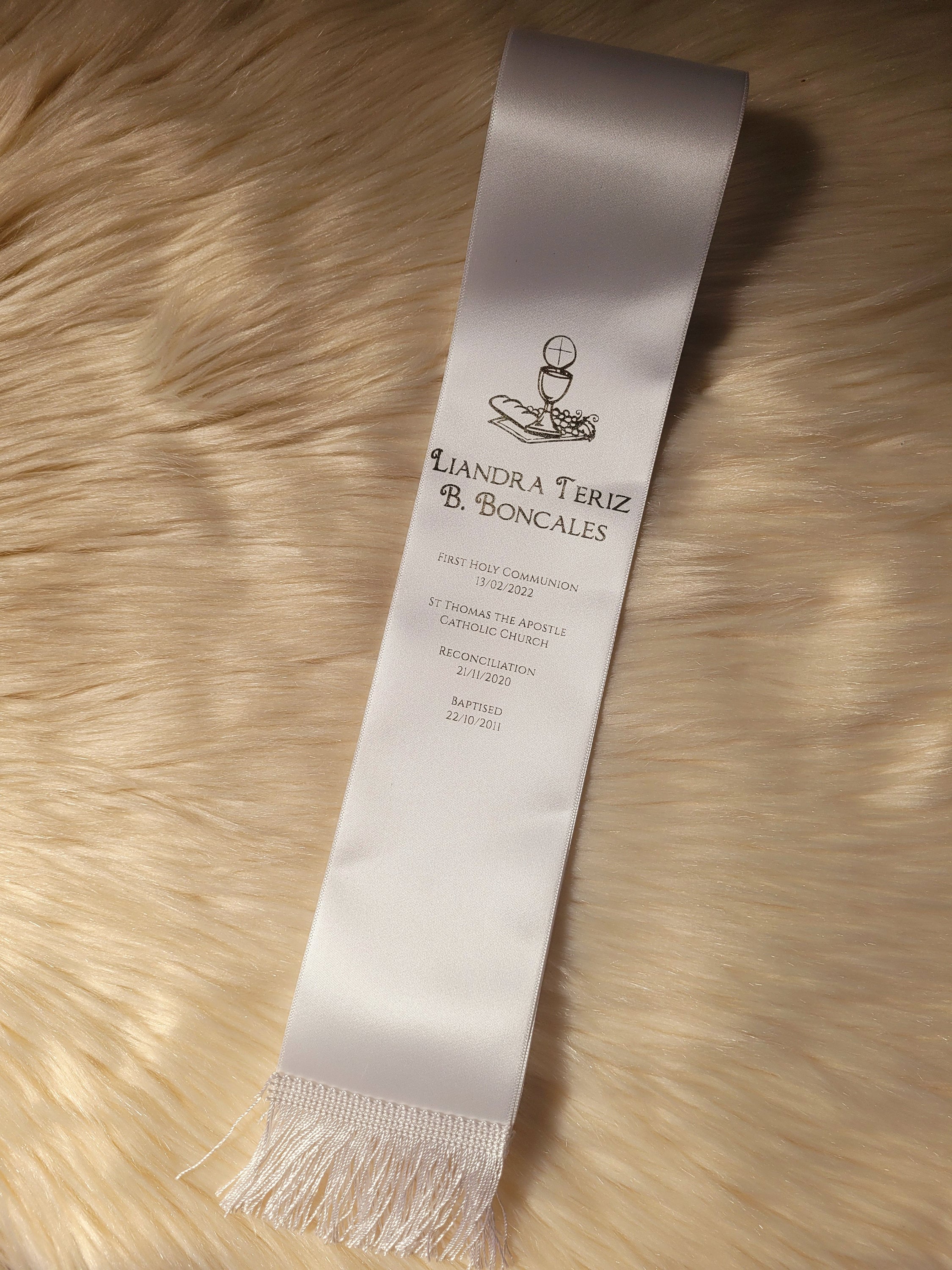 Personalised First R Communion Stole Personalized Communion Stole With Metallic Gold Print - Etsy