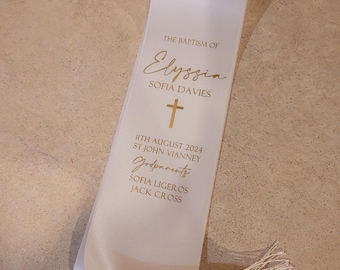 Personalised Baptism  Stole - Elyssia Design, suitable for both boys and girls. Customised for Naming days, Christenings etc.