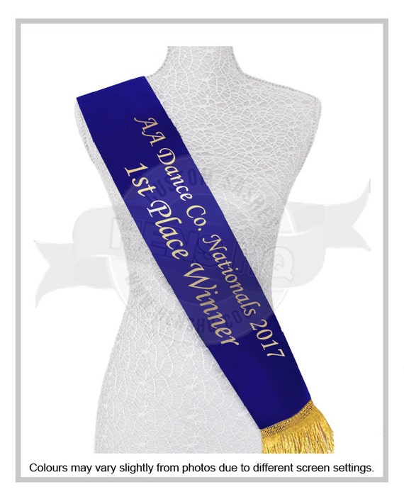 - Etsy and Tassels Wording Your Sash Personalized of With Choice Pageant Sash Cheerleading, Color Dancing, Competition