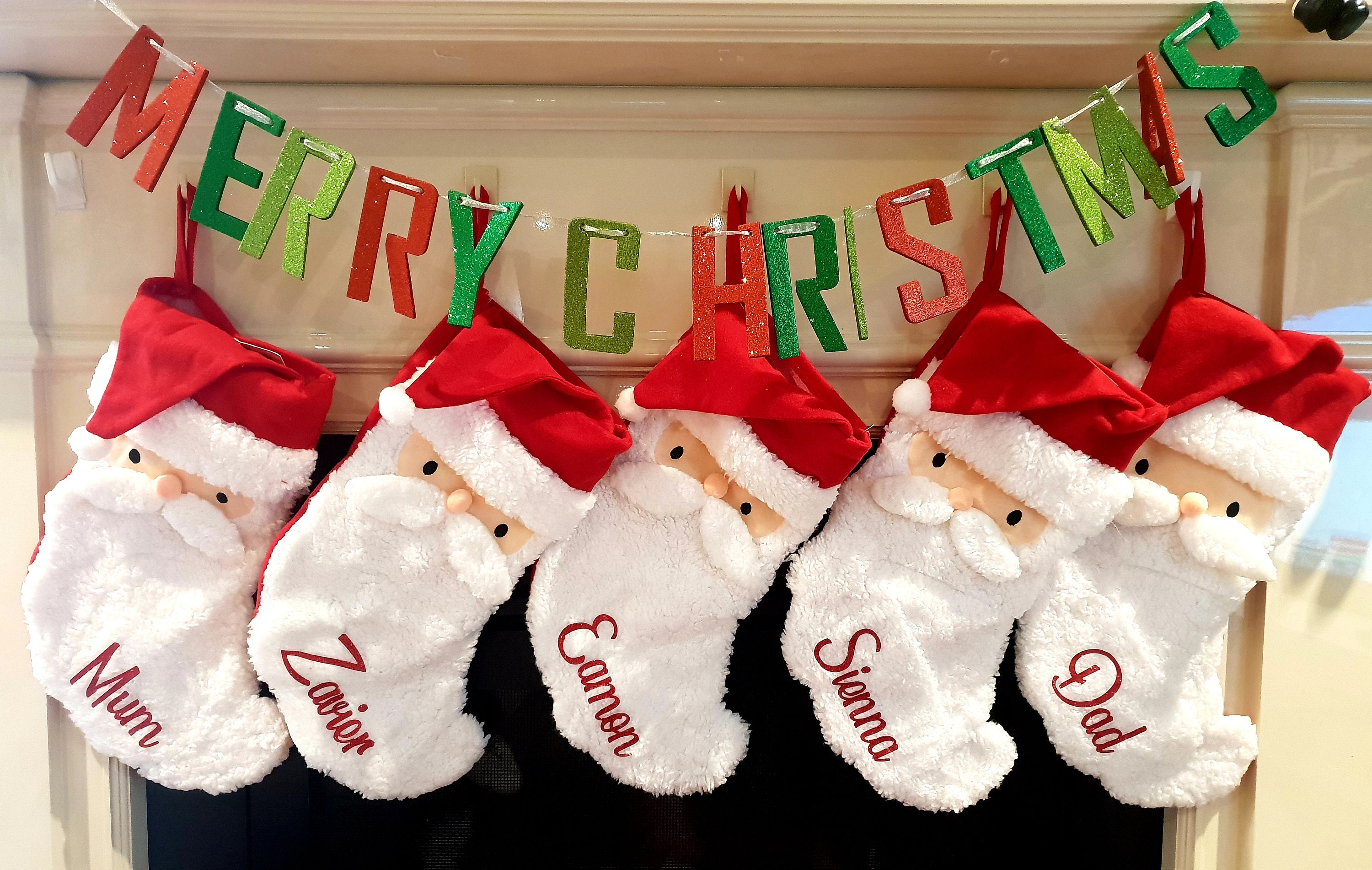 Personalised christmas stocking name Personalised Christmas Stocking NAME | Etsy