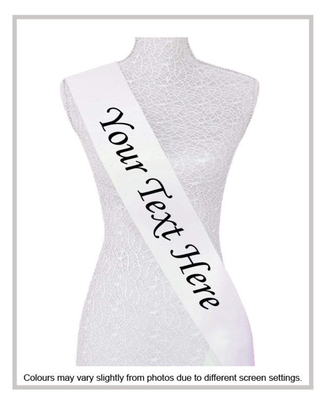Team Braut Sash Adult White Team Braut Sash Adult White