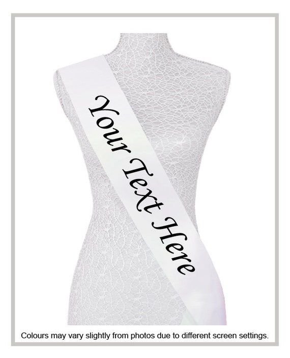 Your Text Custom Personalized Sash. Your Choice of Sash Color, Print Color  and Font. Sash Comes With Sash Pin to Adjust to Your Size. - Etsy Norway