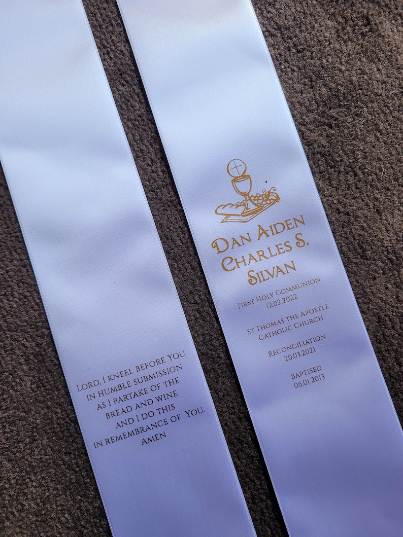 Personalised First R Communion Stole Personalized Communion Stole With Metallic Gold Print - Etsy
