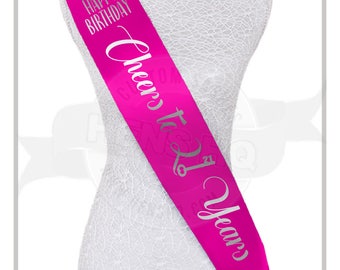21st  Birthday sash- Cheers to 21 Years- Your choice of font, sash and print color!