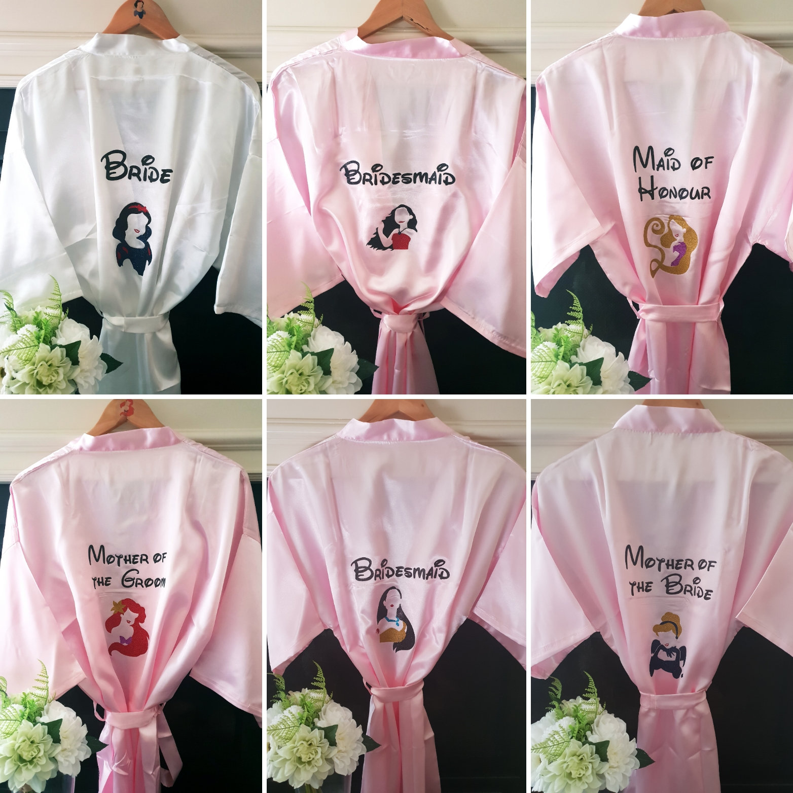 Disney Inspired Satin Gown Robe Dressing Gown for Bridal Etsy Australia