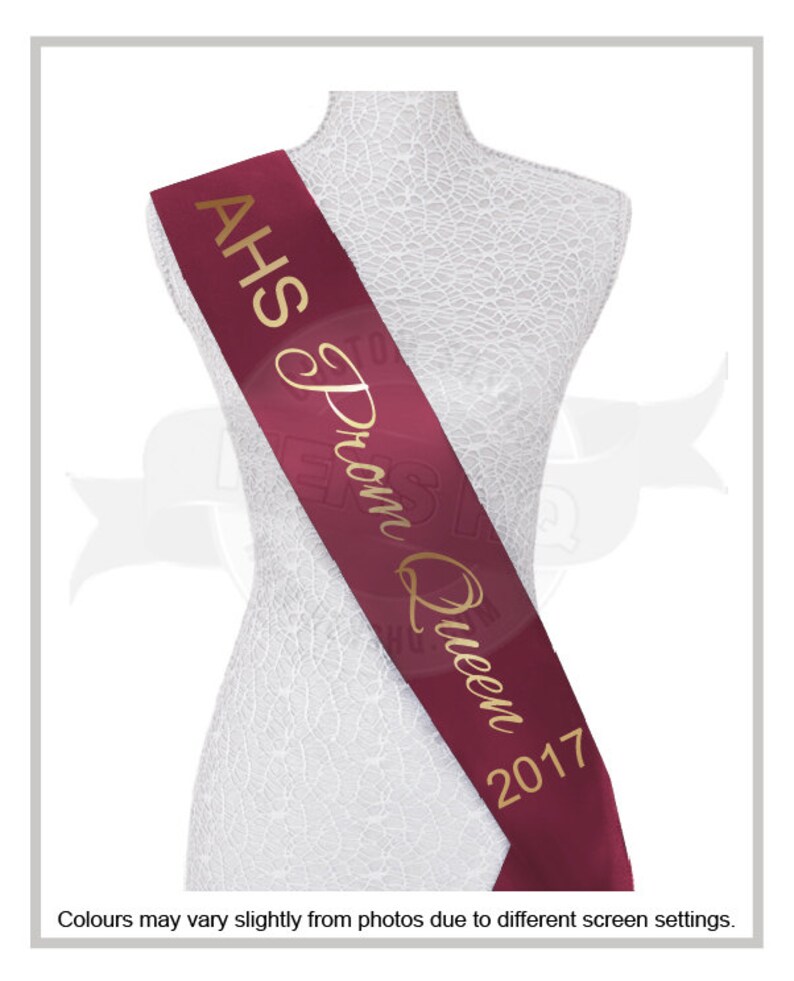 Personalized Prom Queen Sash Over 20 Colors to Choose From Etsy