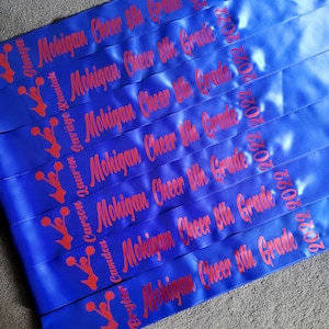 Personalized 8th grade PRINTED sash in your choice of color