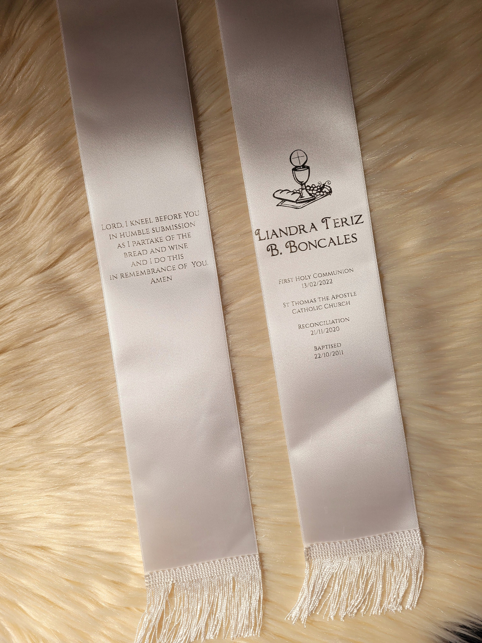 Personalised First R Communion Stole Personalized Communion Stole With Metallic Gold Print - Etsy