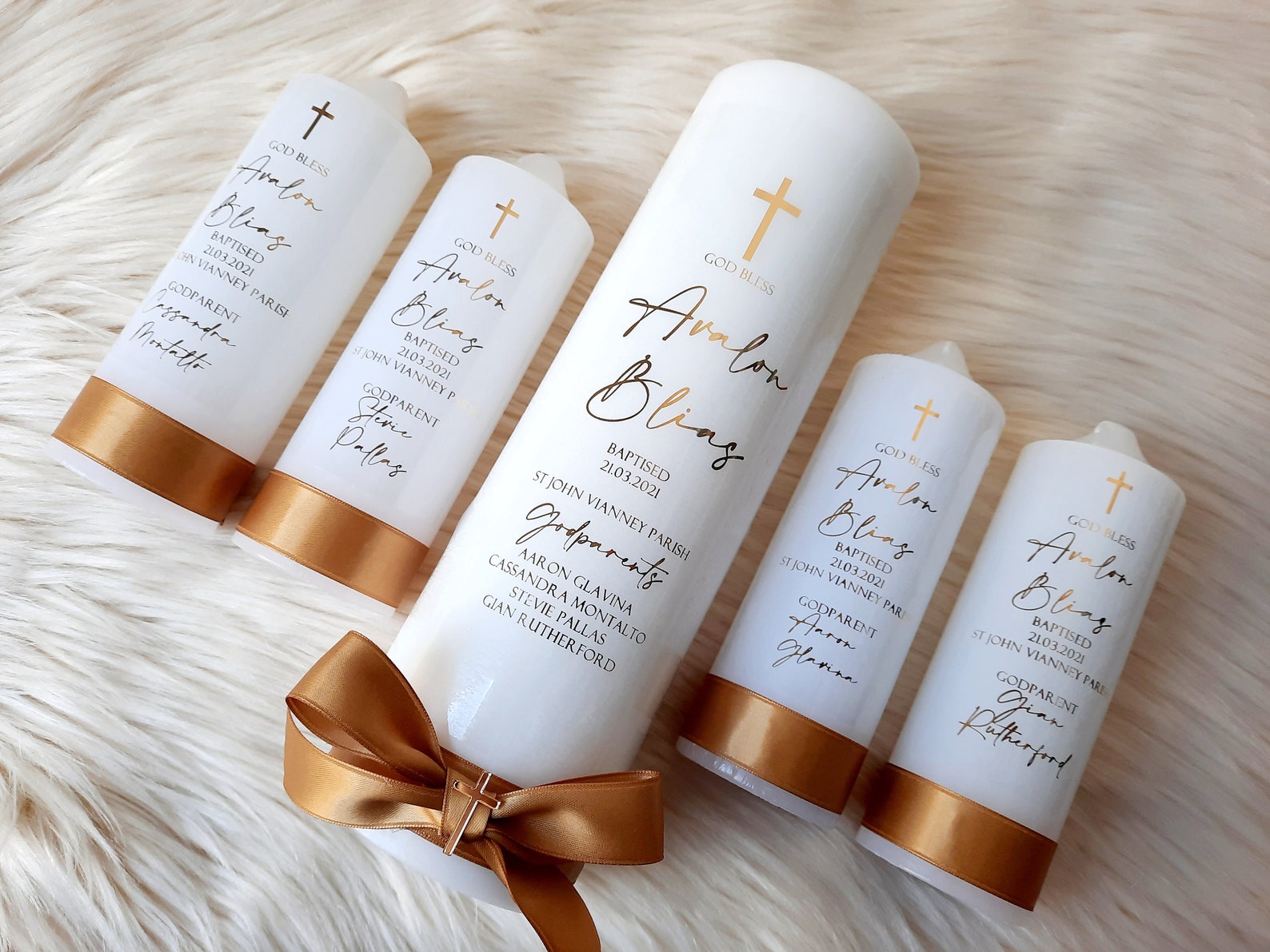 Personalised Baptism Candle & Stole Pack Caden Design Etsy