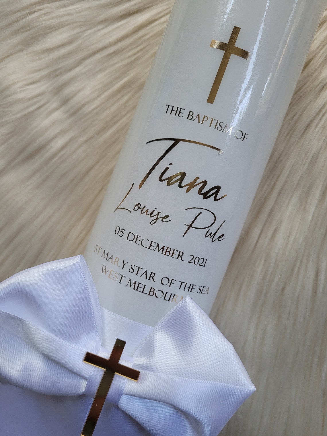 Personalised Baptism Candle & Stole Pack Tiana Design Etsy