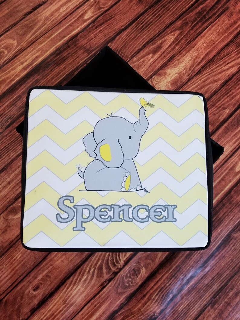 Yellow and Grey Elephant Super Soft Minky Baby BlanketStorage Etsy