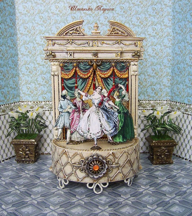 Vintage puppet theater. Musical puppet theater. Dolls house Etsy