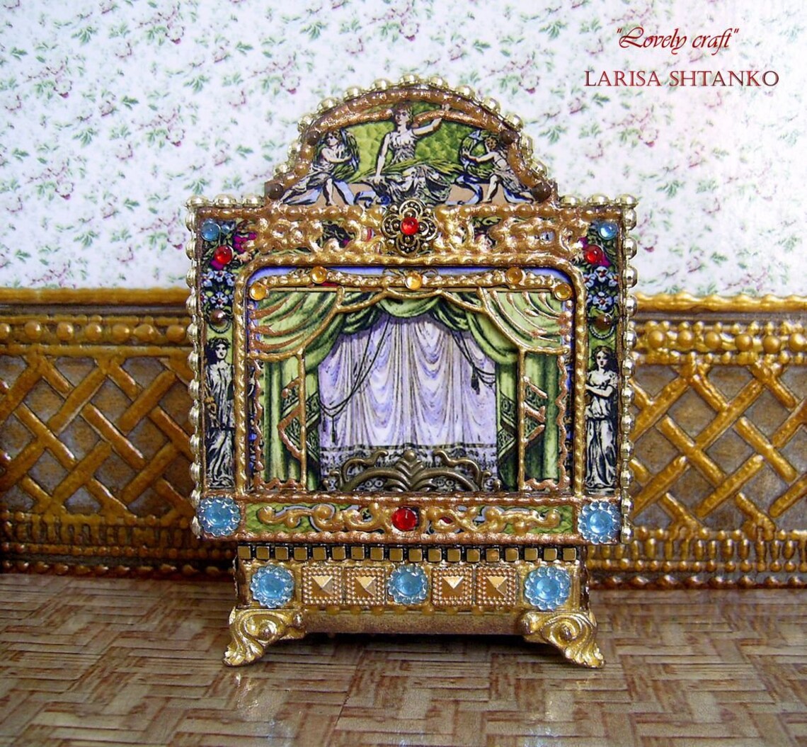 Puppet theater for Dollhouse. Dolls house miniature toy Etsy
