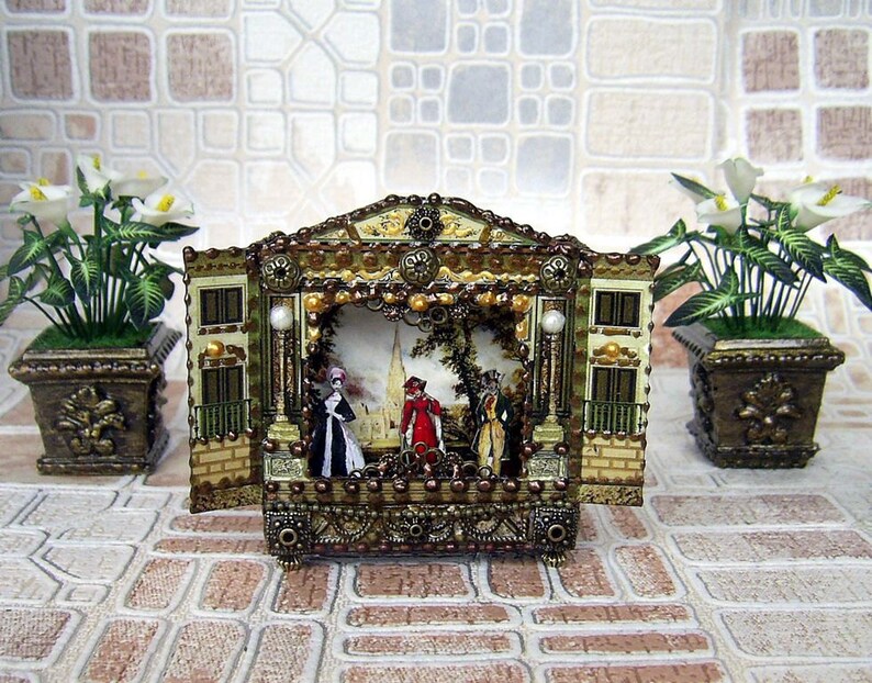 Puppet theater for Dollhouse. Dolls house miniature toy Etsy