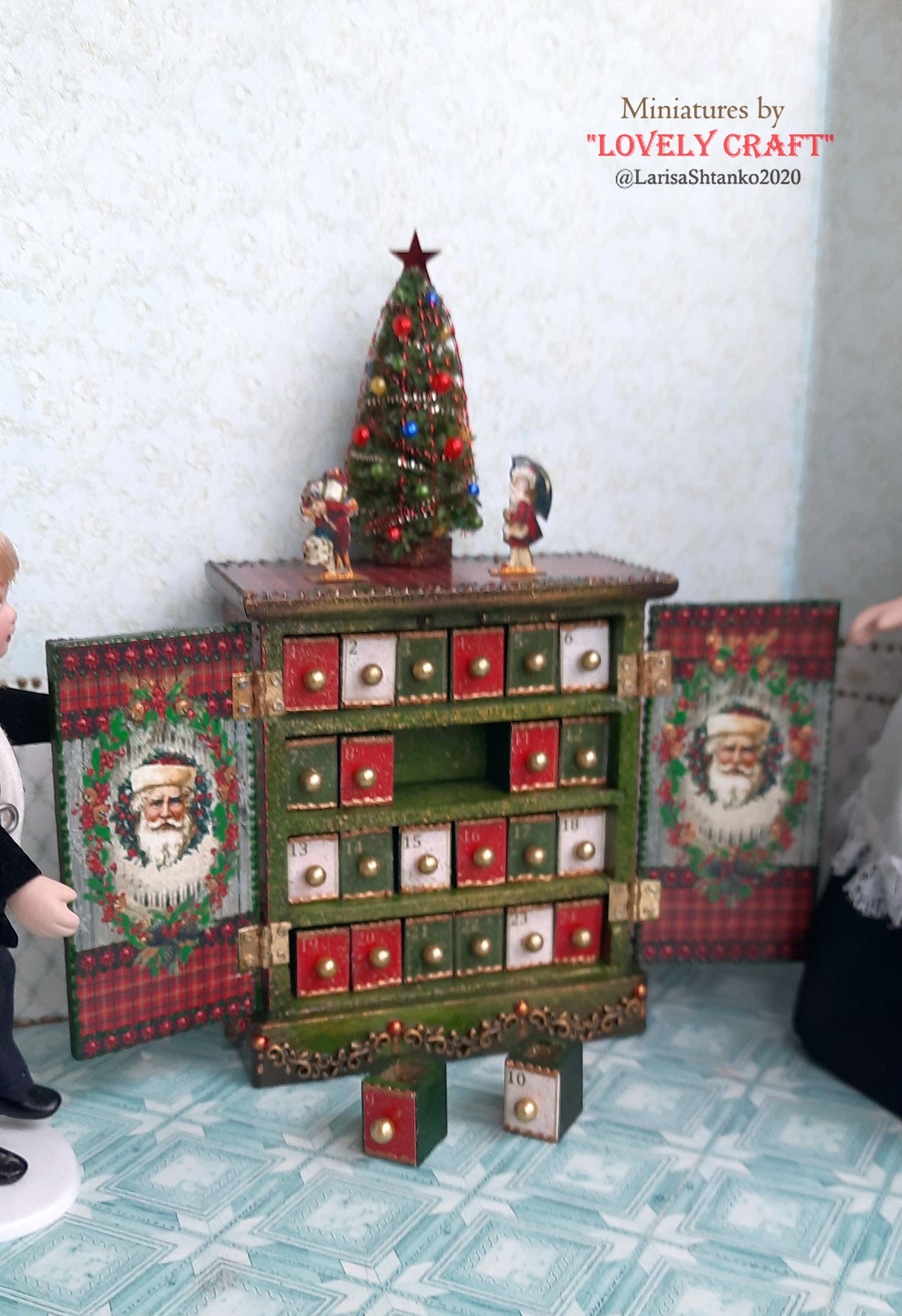 Advent calendar. Musical. Handcrafted miniature. Dollhouse Etsy