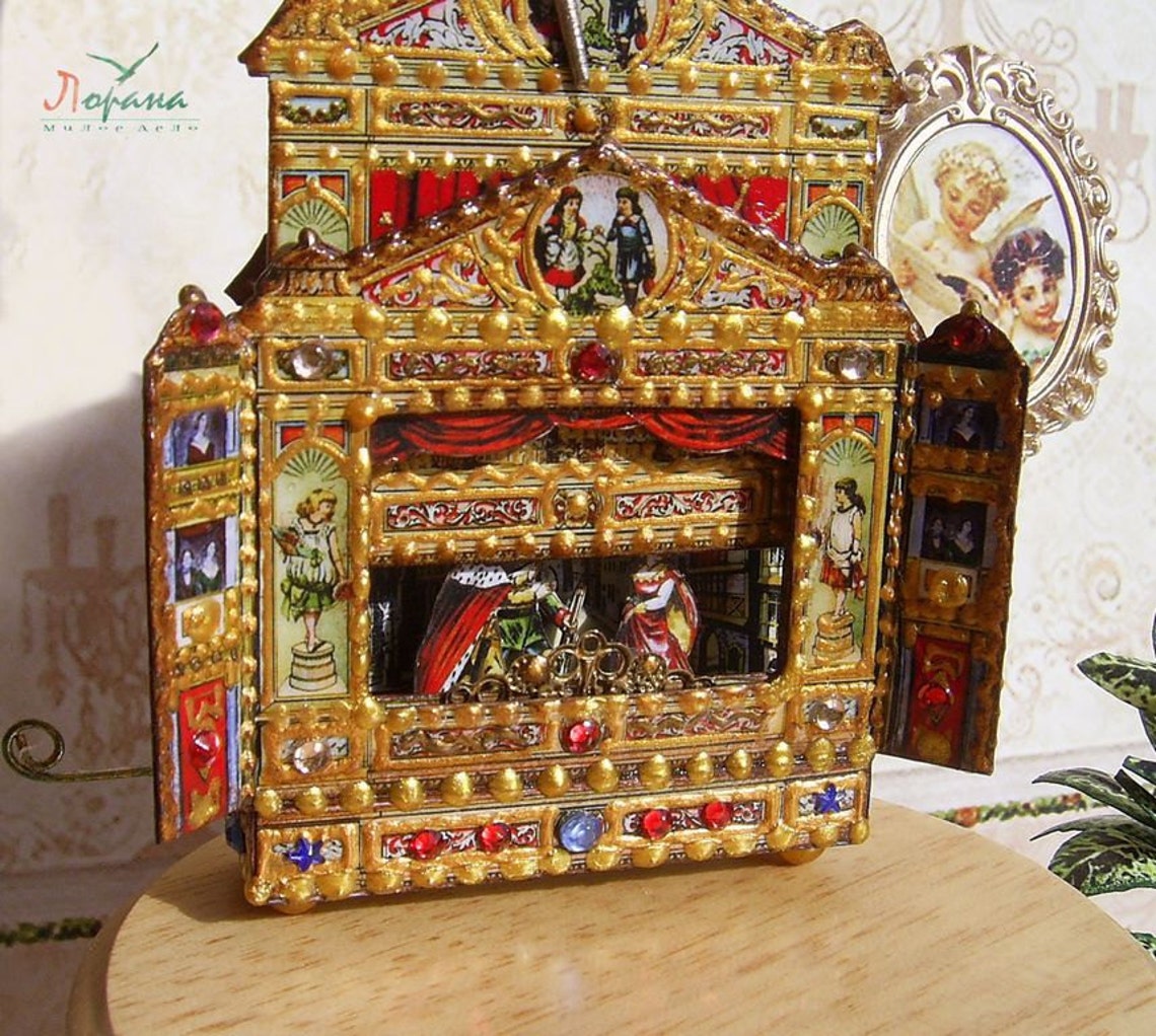 Puppet theater for Dollhouse. Dolls house miniature toy Etsy