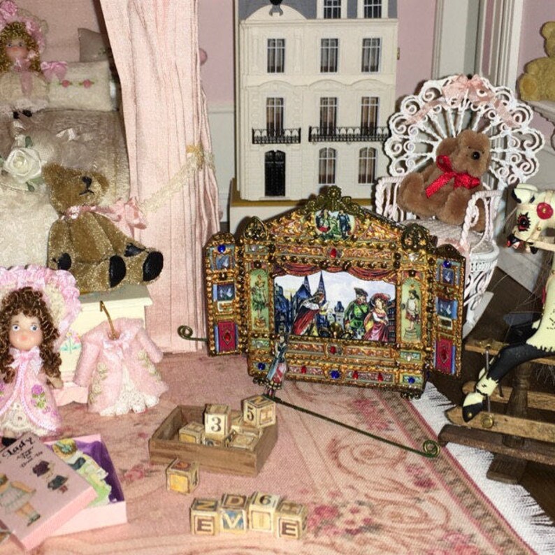 Puppet theater for Dollhouse. Dolls house miniature toy Etsy