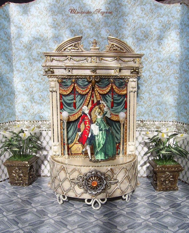 Vintage puppet theater. Musical puppet theater. Dolls house Etsy