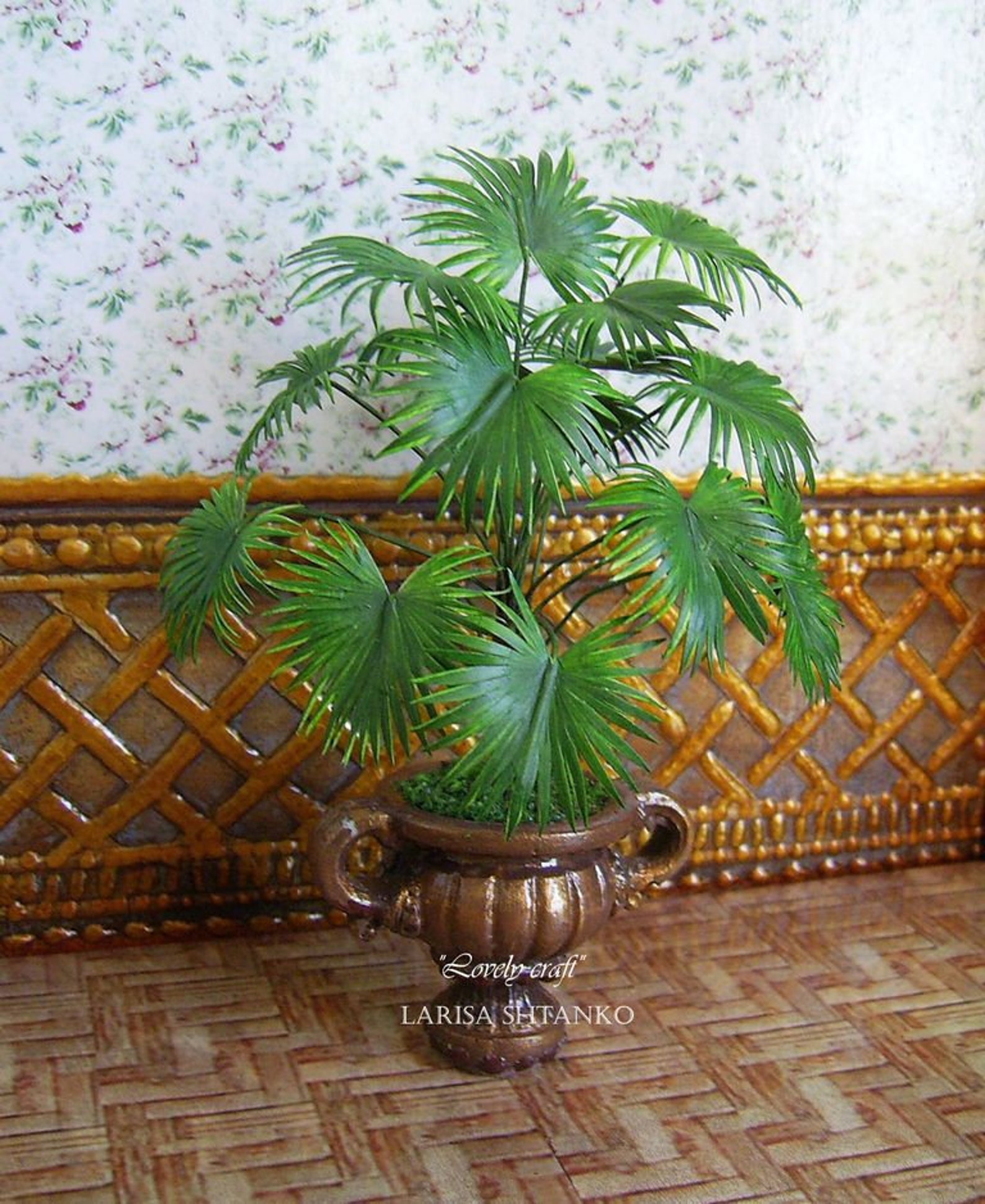 Palm tree in a pot. Miniature palm tree Realistic plant for Etsy