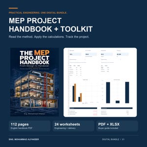 MEP Engineering Handbook and Excel Toolkit Bundle | HVAC, Electrical and Plumbing Calculations