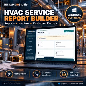 HVAC Service Report and Invoice Software for Windows | Offline Customer and Equipment Manager | PDF User Guide