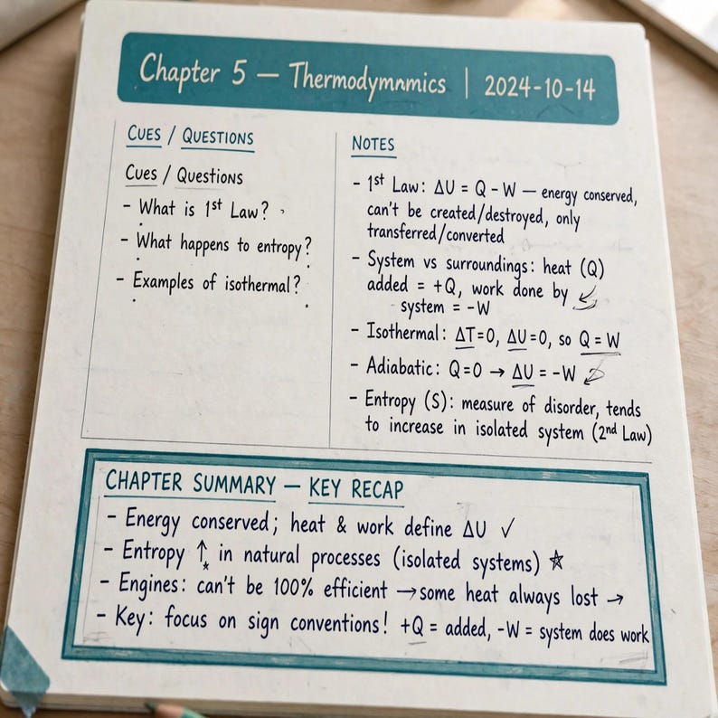 Class Notes Template 2026-2027 Printable, 16 Page Cornell Notes PDF ...