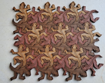 27 Stück Eidechsenkacheln - Escher Tessellation