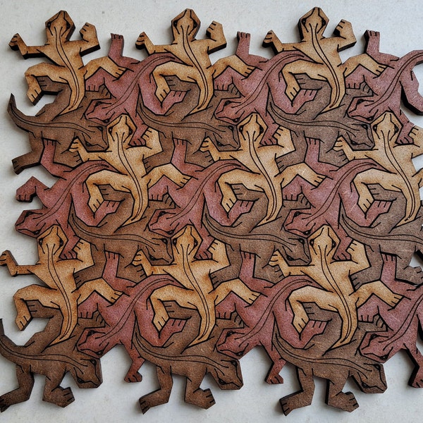 27pcs Lizard Tiles - Escher Tessellation